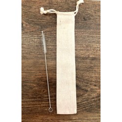 Bombilla made of alpaca with rhodochrosite stone