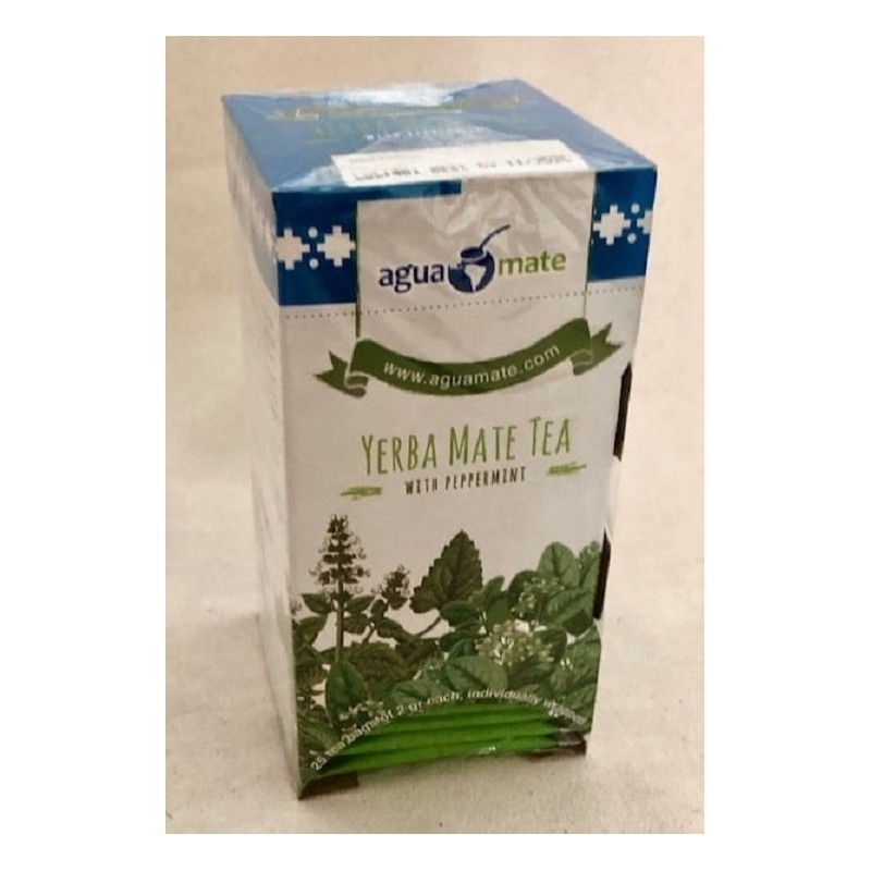 Aguamate cocido mit Pfefferminze Teebeutel Yerba Mate