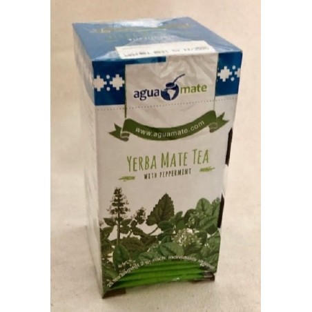 Aguamate cocido mit Pfefferminze Teebeutel Yerba Mate