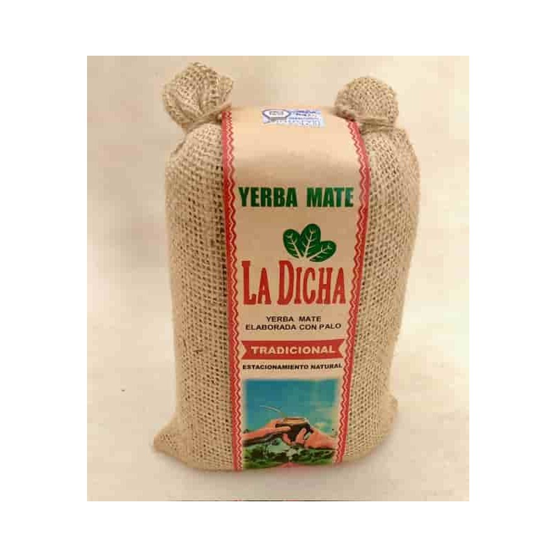 La Dicha tradicional yerba mate in burlap