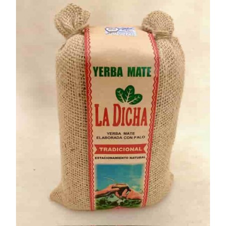 La Dicha tradicional yerba mate in burlap