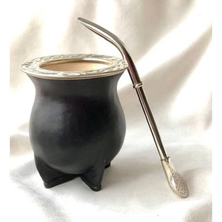 Set Camionero mit Bombilla aus Alpaka