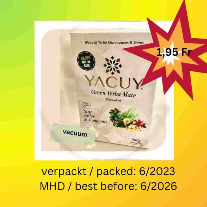 Yacuy Anise Camomille unsmocked yerba mate